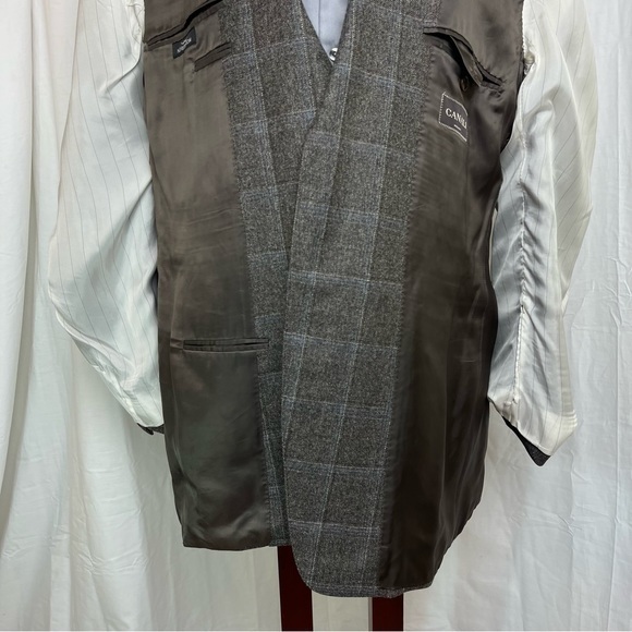 Canali made in Italy Sportcoat Window Pane Bemberg Wool Surgion Cuffs Vent 46L - Picture 6 of 15